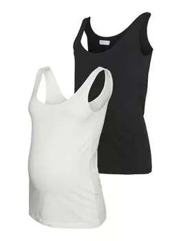 Майка MAMALICIOUS Top, черный/белый