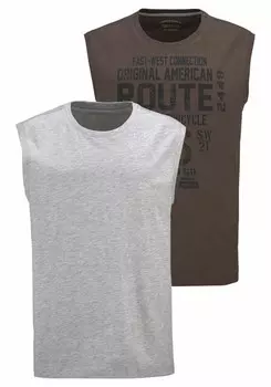 Майка Man's World Shirt, цвет brown/light grey