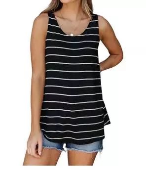 Майка Marina Stripe черного цвета 1clique co.