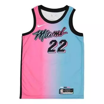 Майка Men's Nike NBA Gradient Basketball SW Fan Edition Miami Heat Jimmy Butler 2 No. 2 'Blue Pink' Jersey, синий