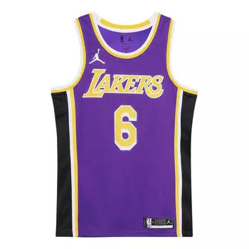 Майка Men's Nike NBA Quick Dry Sports Basketball SW Fan Edition Version Los Angeles Lakers Lebron James No. 6 Purple Jersey, фиолетовый