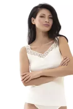 Майка Mey "EMOTION ELEGANCE", кружевное украшение в зоне декольте и на бретелях, цвет Champagner
