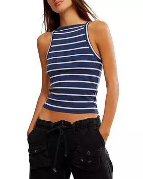 Майка Mia в полоску Free People, синий