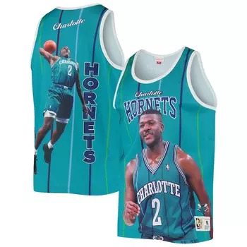 Майка Mitchell & Ness Charlotte Hornets, бирюзовый