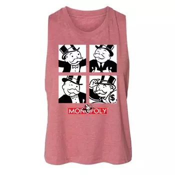 Майка Monopoly Mr Monopoly Racerback для юниоров Licensed Character, розовый