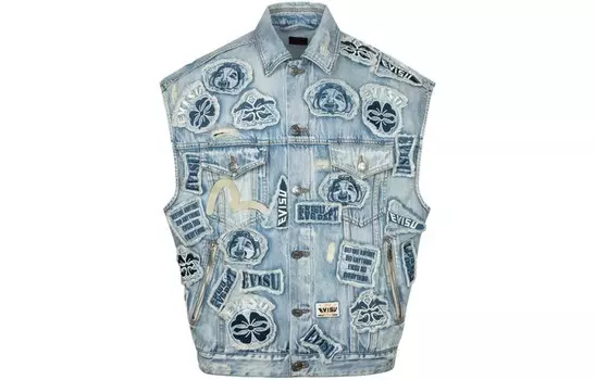 Майка мужская джинсовый синий Evisu, синий