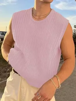 Майка мужская Manfinity Hypemode с круглым вырезом, розовый