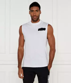 Майка мужская Plein Sport AADC хлопковая с логотипом бренда, белый