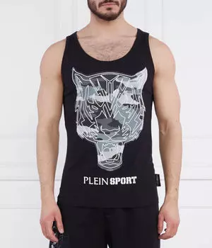 Майка мужская Plein Sport хлопковая с принтом, черный