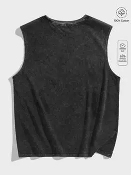 Майка мужская Romwe Street Life со снежинками, черный