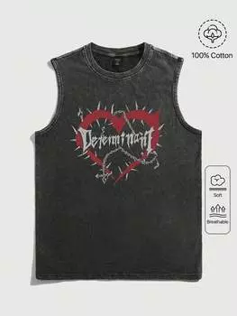 Майка мужская Romwe в стиле гранж-панк, черный