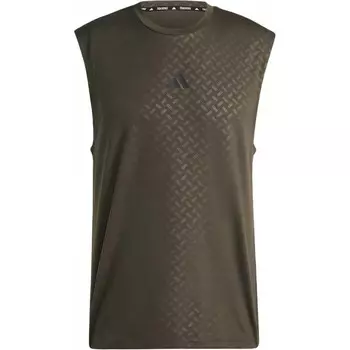 Майка мужская темно-оливковый зеленый/черный Adidas, черный