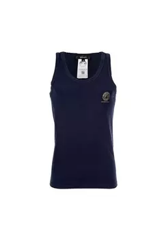 Майка мужская - TOPEKA, майка, круглый вырез, хлопок стрейч, однотонная VERSACE, темно-синий