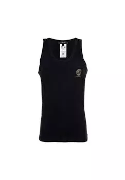 Майка мужская - TOPEKA, майка, круглый вырез, хлопок стрейч, однотонная VERSACE, черный