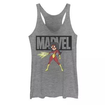 Майка на бретельках с логотипом Marvel Spider-Woman для юниоров в стиле чиби Action Pose Licensed Character