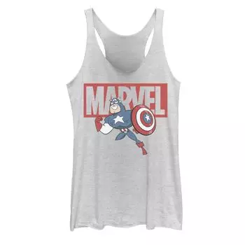 Майка на бретельках с логотипом в стиле чиби «Капитан Америка» для юниоров Marvel