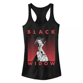 Майка на бретельках с полутоновым портретом и логотипом Marvel Black Widow для юниоров Licensed Character