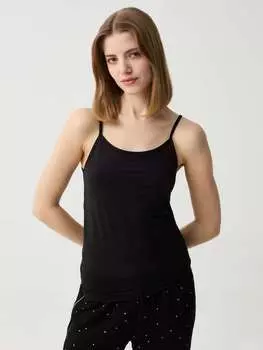 Майка на бретельках-спагетти Ovs, цвет black