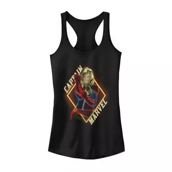 Майка на бретелях с блестящим ромбовидным логотипом Marvel Captain Marvel для юниоров Marvel