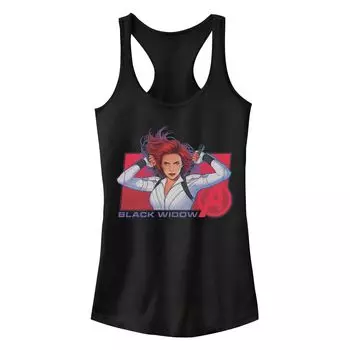 Майка на бретелях с портретом Marvel Black Widow для юниоров фиолетового оттенка Licensed Character