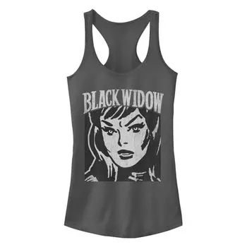 Майка на бретелях с портретом в стиле ретро в винтажном стиле Marvel Black Widow для юниоров Licensed Character