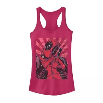 Майка на бретелях с закрытым сердцем и рисунком Marvel Deadpool для юниоров, цвет Raspberry