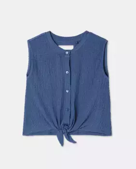 Майка на пуговицах для девочек с центральным узлом Kids El Corte Ingls, индиго