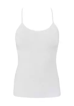 Майка на тонких бретельках, однотонная, женская Manguun, белый