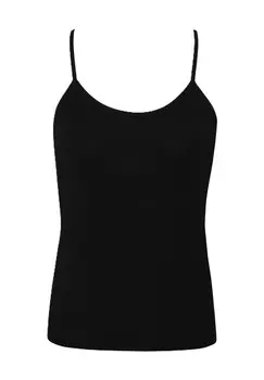 Майка на тонких бретельках, однотонная, женская MANGUUN, черный