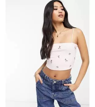 Майка на узких бретелях с вышивкой Miss Selfridge