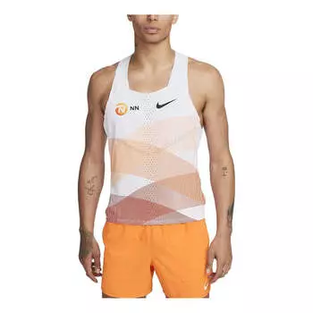Майка Nike AeroSwift NN Running Singlet 'White Orange', белый