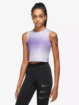 Майка Nike W NK DF SWSH PRNT CROP, фиолетовый