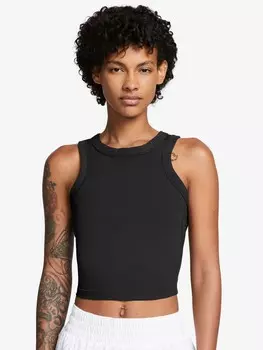Майка Nike W NK ONE FITTED DF CROP TANK, черный