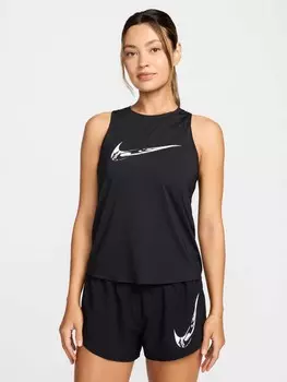 Майка Nike W NK ONE SWOOSH HBR DF TANK, черный