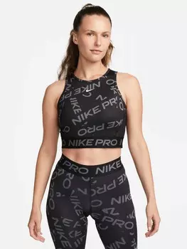 Майка Nike W NP DF CROP TANK AOP, черный