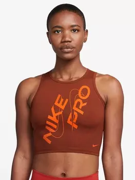 Майка Nike W NP DF CROP TANK GRX, оранжевый