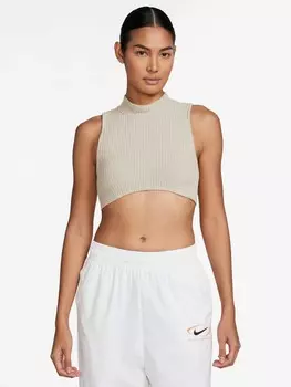 Майка Nike W NSW NK CHLL KNT RIB CRP TNK, бежевый