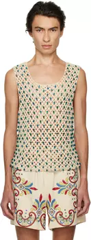 Майка Off-White с бисером Bode