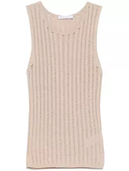 Майка открытой вязки с люрексом Patrizia Pepe, нейтральный