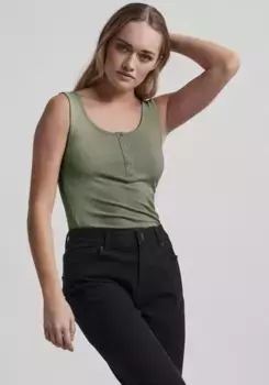 Майка "PCKITTE TANK TOP NOOS BC" Pieces, зеленый