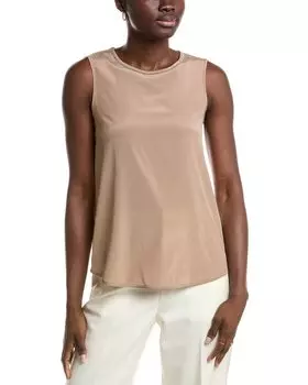 Майка Peserico из смеси шелка, коричневый