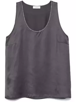 Майка Peserico с отделкой бисером, серый