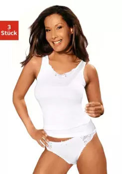 Майка petite fleur (3 шт. в упаковке, 3 шт. в упаковке), из чистого хлопка, майка, майка, белый