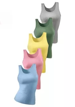 Майка PETITE FLEUR petite fleur, 5 Stck, цвет hellblau, rosa, gelb, grn, grau meliert