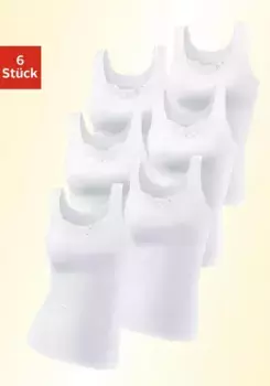 Майка petite fleur (упаковка, 6 шт.), из чистого хлопка, майка, майка, белый