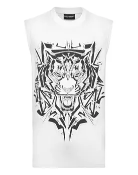 Майка Plein Sport Shirt Thunder Tiger, белый