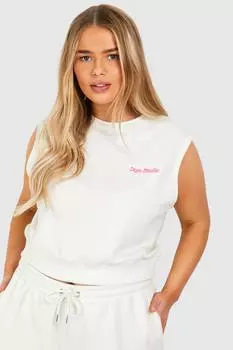Майка Plus Dsgn Studio Script boohoo, белый