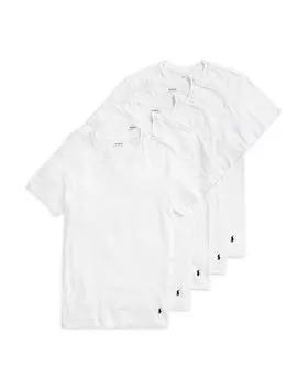 Майка приталенного кроя с V-образным вырезом Polo Ralph Lauren, 5 шт, белый