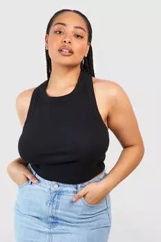 Майка racer plus с толщим ремешком Boohoo, черный