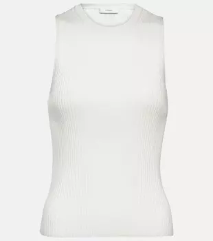 Майка ребристой вязки Vince, белый